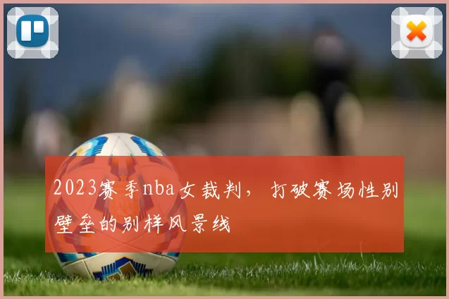 2023赛季nba女裁判,打破赛场性别壁垒的别样风景线